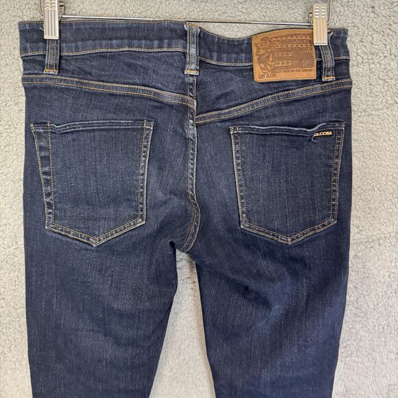 Volcom Jeans Men 29x27 Blue Vorta Slim Straight Denim‎ Mid Rise Casual Stretch - Picture 9 of 11